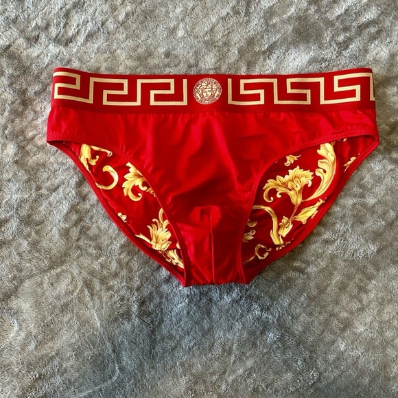 Versace Swim Brief, Red, New with Tags, Medium, Can be reversible - Picture 1 of 5